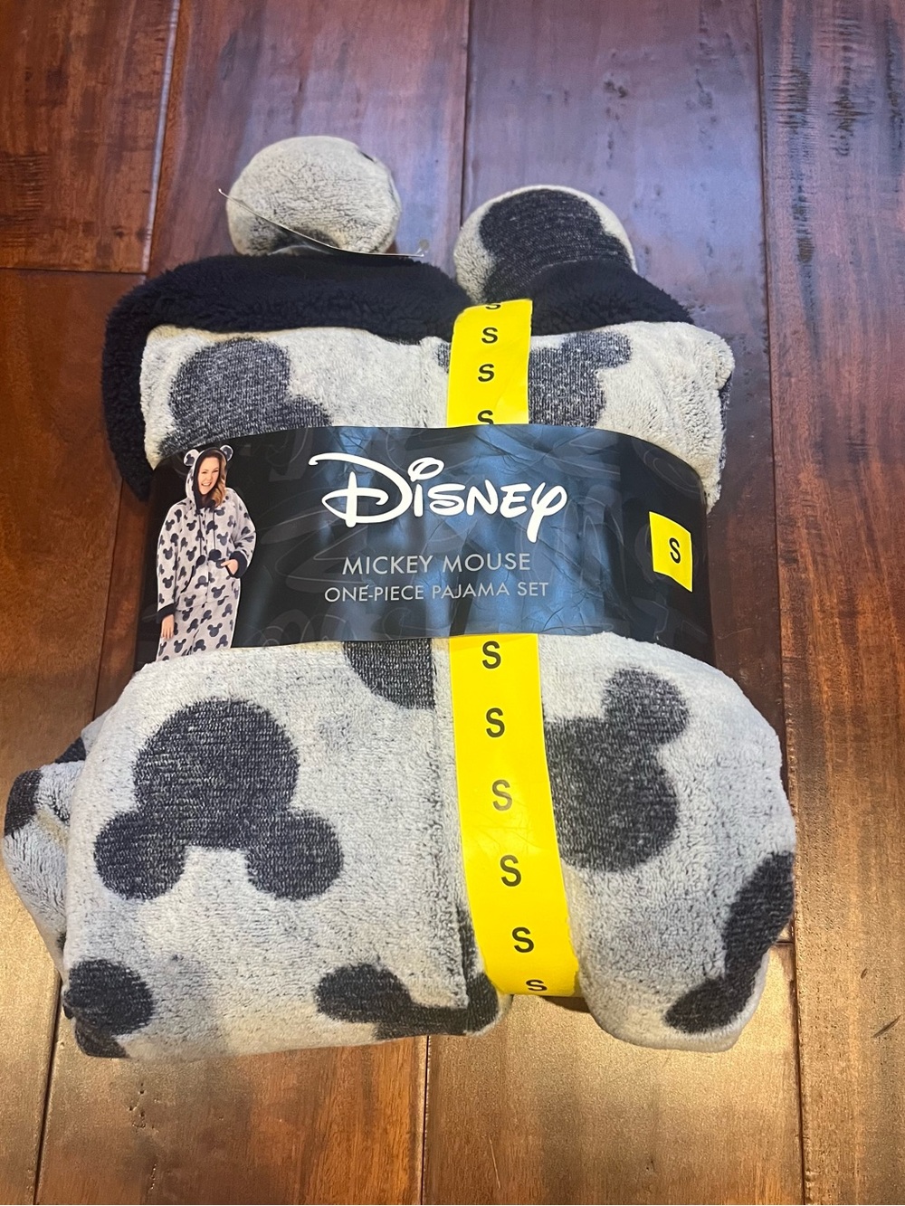 Disney Mickey Mouse Gray and Black One-Piece Pajama Set